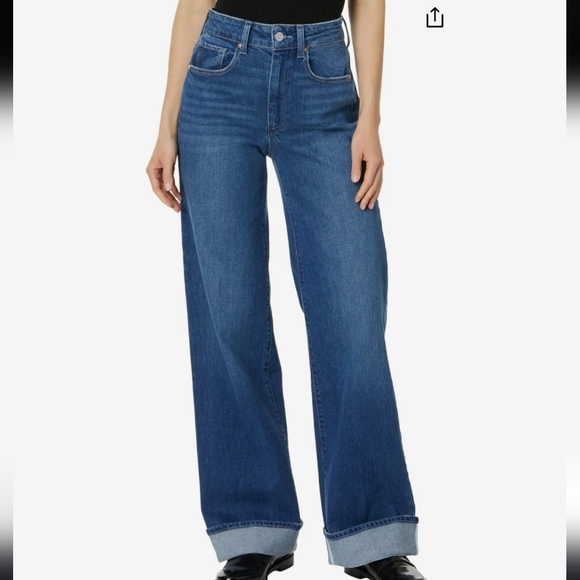 Paige Sasha 32 Wide Cuff Ladies High Rise 23 Medium Wash EUC - Picture 2 of 14